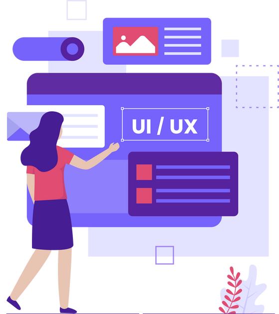 Flat design of ui ux design concept